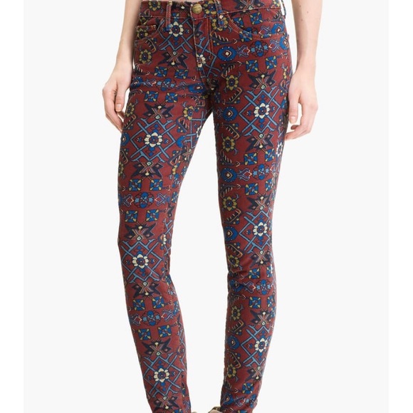 Current/Elliot vintage print ankle crop jean 27 - Picture 2 of 4